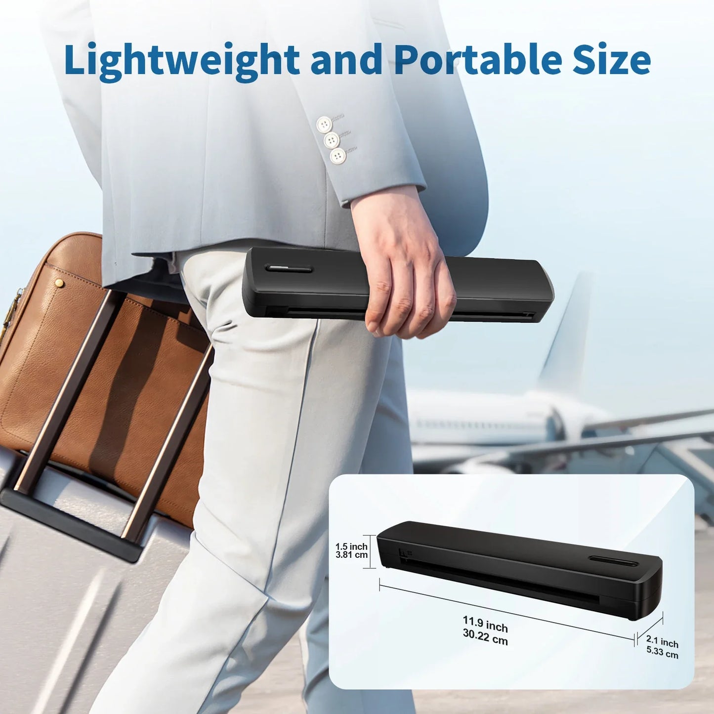 Thermal Printer Inkless Wireless A4 C80 300DPI 1500mAh BT Mobile Printing iOS/Android/Laptop